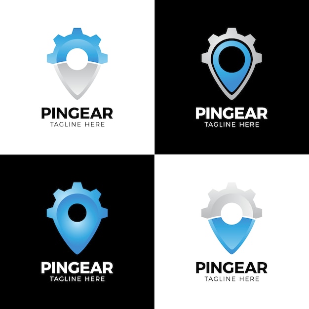 Pin gear logo navigator simple icono símbolo