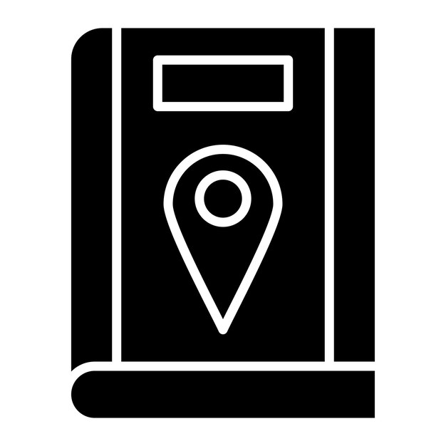 Pin Glifo Sólido Negro Ilustración