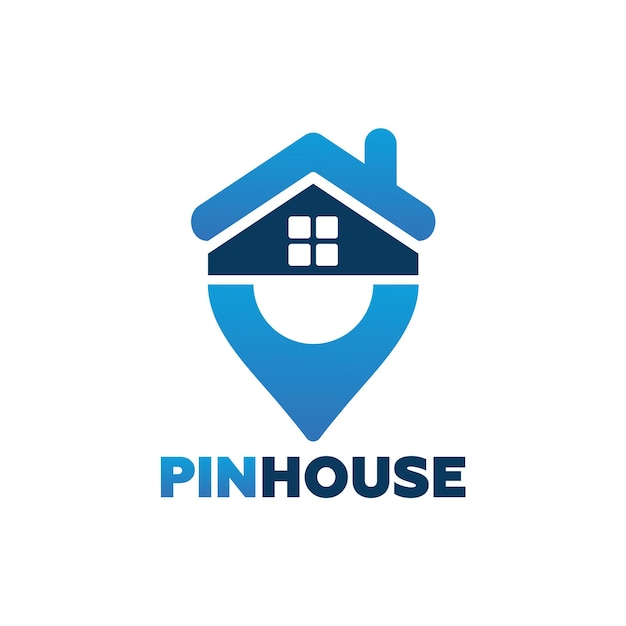 Pin House Logo plantilla diseño Vector, emblema, concepto de diseño, símbolo creativo, icono