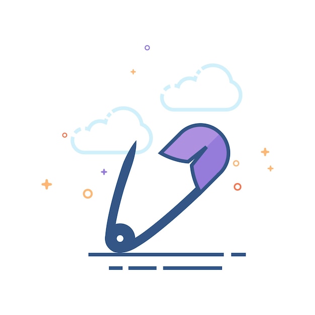 Pin icono color plano estilo vector ilustración