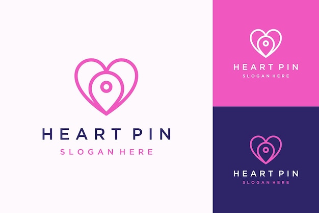 Pin de logo de diseño único con corazón