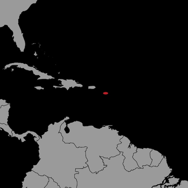 Vector pin mapa con bandera de antigua y barbuda en el mapa mundial ilustración vectorial