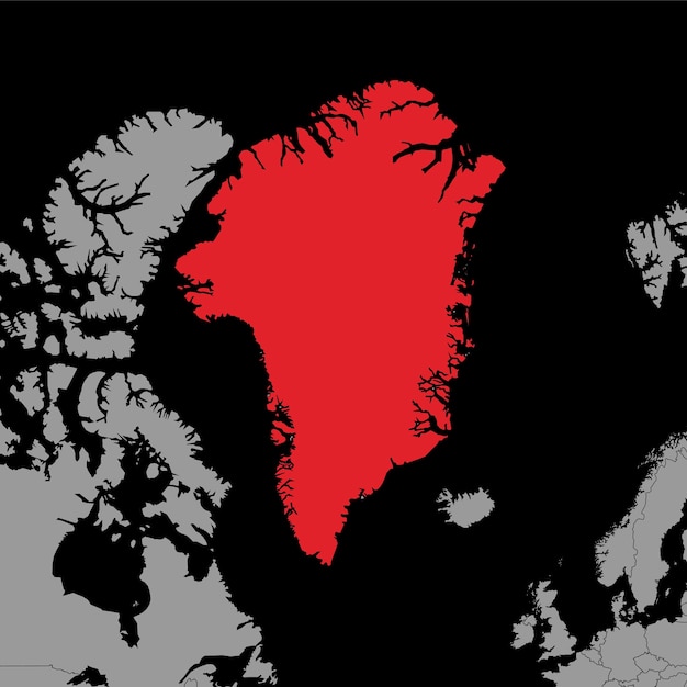 Pin mapa con la bandera de Groenlandia en el mapa mundial ilustración vectorial