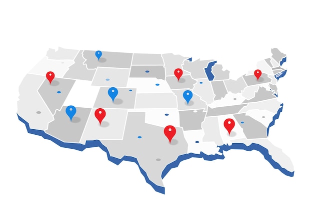 Pin mapa de los Estados Unidos de América