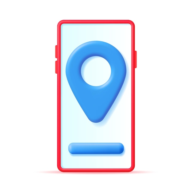 Pin de mapa de ubicación 3D en Smartphone