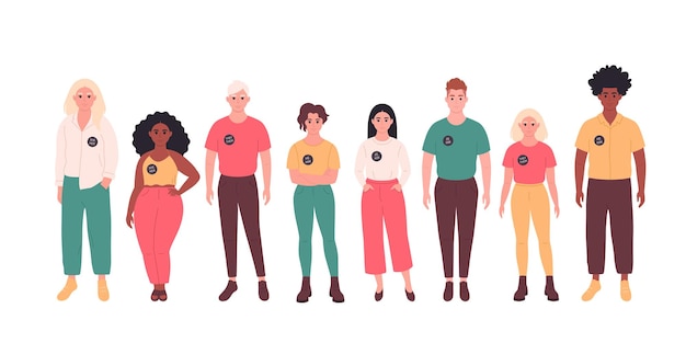 Vector pin de personas con pronombres de género. ella, él, ellos, no binarios. movimiento de género neutral. lgbtq