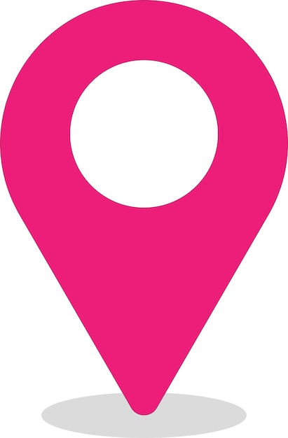 Vector un pin rosa con un mapa de círculo blanco gps