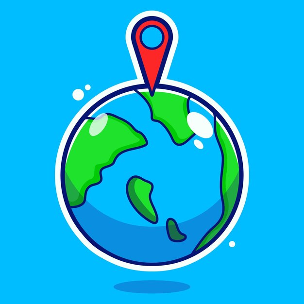 Pin de ubicación actual y tierra