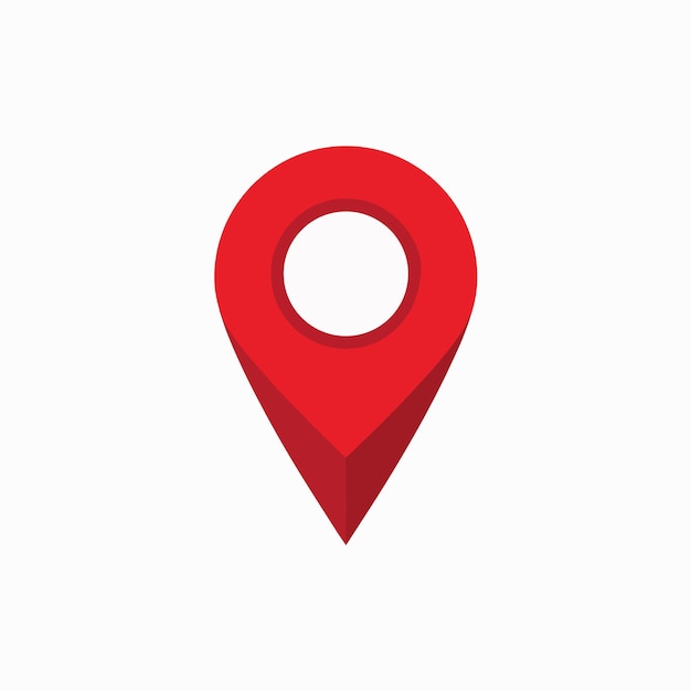 Un pin de ubicación comúnmente utilizado en mapas y aplicaciones de navegación
