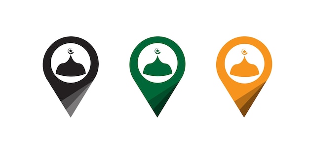 Pin de ubicación Diseño vectorial de íconos planos de pin de mapa