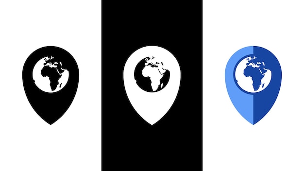 Pín de ubicación en el mapa del mundo
