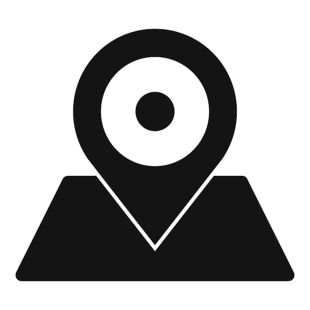 Pin de ubicación negro que muestra la posición en un mapa