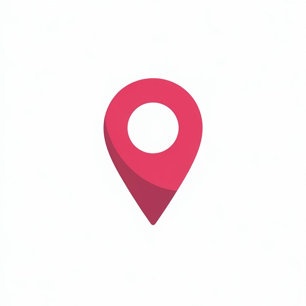 Un pin de ubicación rojo comúnmente utilizado en mapas y aplicaciones de navegación