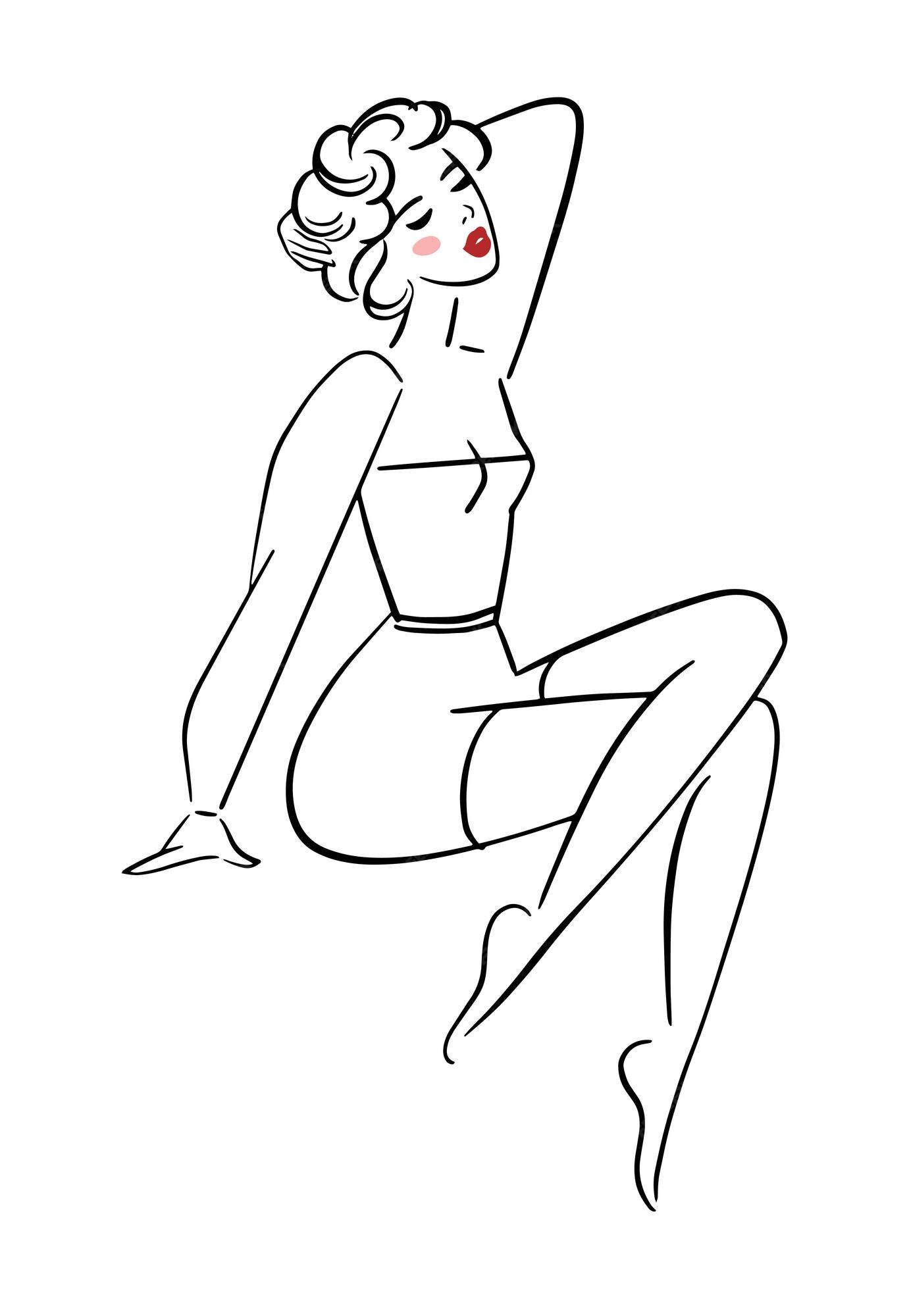 Ilustração de mulher pin-up retrô