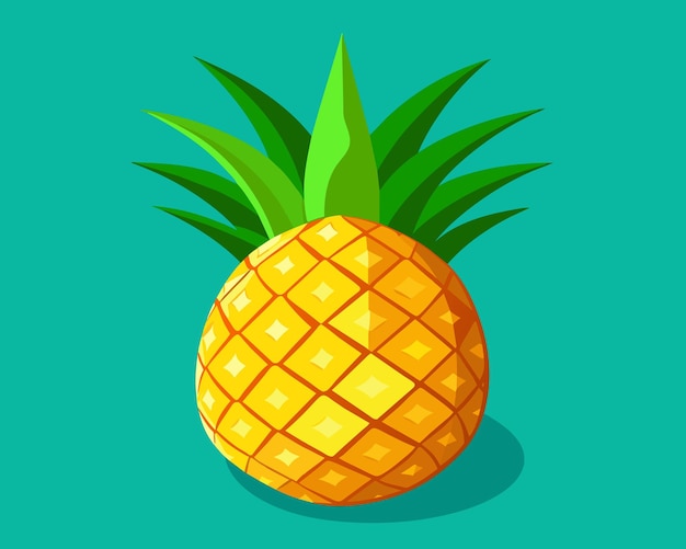 Una piña sobre un fondo blanco Ilustración vectorial