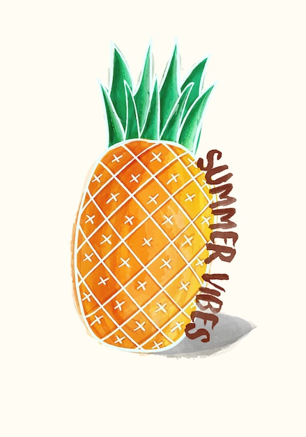 Vector piña de verano vibra ilustración