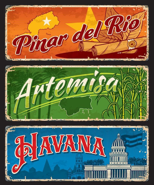 Vector pinar del rio artemisa y la habana regiones cubanas