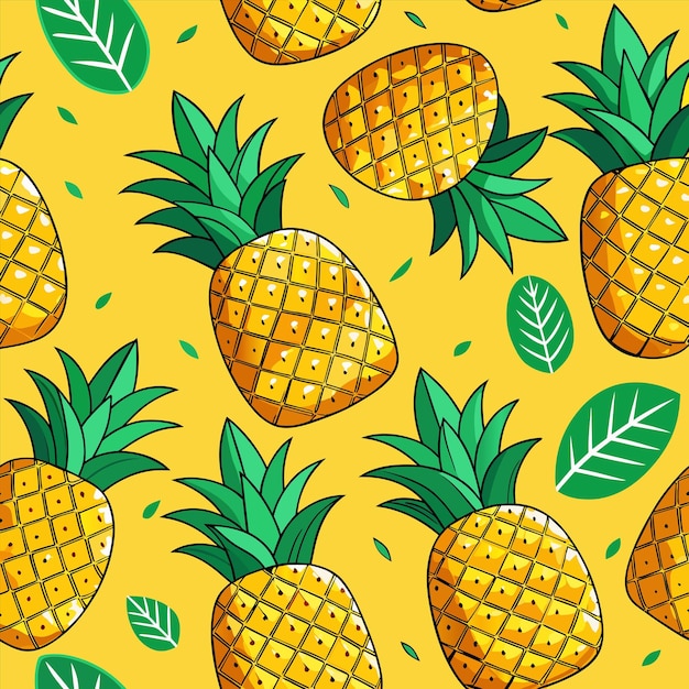 piñas sobre un fondo amarillo