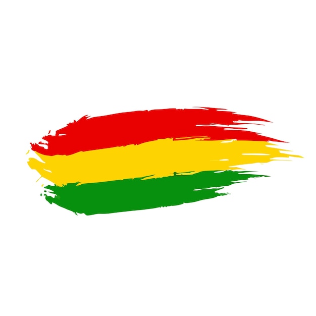 Pincel artístico grunge con textura Bandera panafricana rojo amarillo verde bandas horizontales Vector5