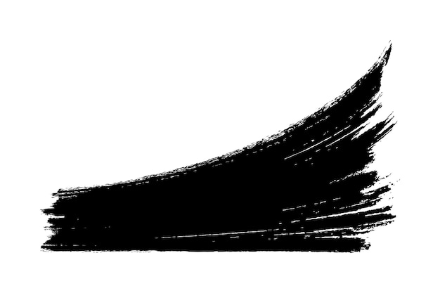 Pincel de curva vectorial Plantilla de trazos de pincel Pincelada de acuarela negra Marco sucio