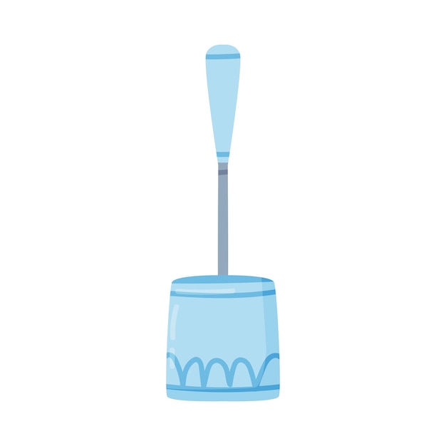Pincel de inodoro como herramienta para limpiar el cuenco del inodoro aislado en ilustración vectorial de fondo blanco