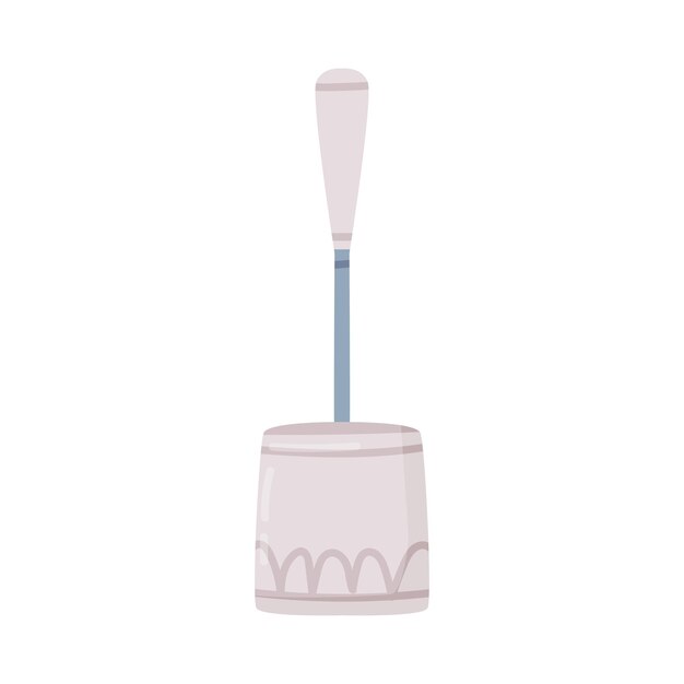 Pincel de inodoro como herramienta para limpiar el cuenco del inodoro aislado en ilustración vectorial de fondo blanco