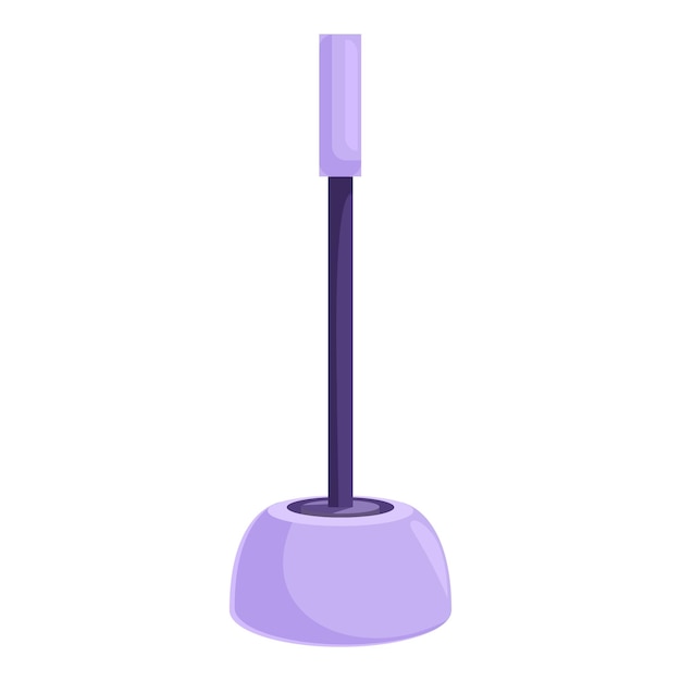 Pincel de inodoro púrpura de pie con soporte para limpiar el inodoro