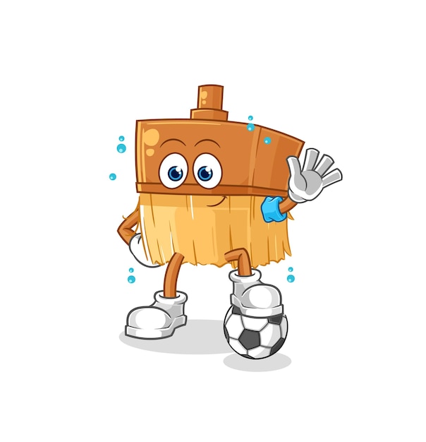 Pincel jugando vector de caracteres de ilustración de fútbol