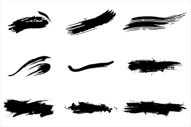 Pincel de línea elegante silueta negra Vector de silueta negra pincel de linea moderna
