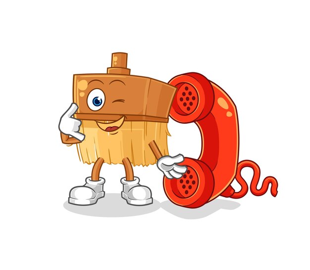 Pincel llamada mascota vector de dibujos animados
