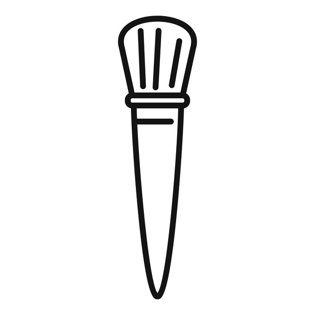 Pincel de maquillaje dibujo icono de belleza pincel cosmético pictograma lineal