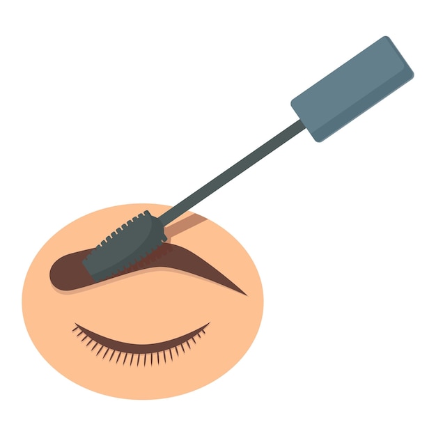 Vector pincel maquillaje icono dibujos animados vector ceja cuidado facial