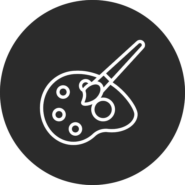 Pincel de pintura Ilustración del icono vectorial de la paleta del conjunto de iconos de educación