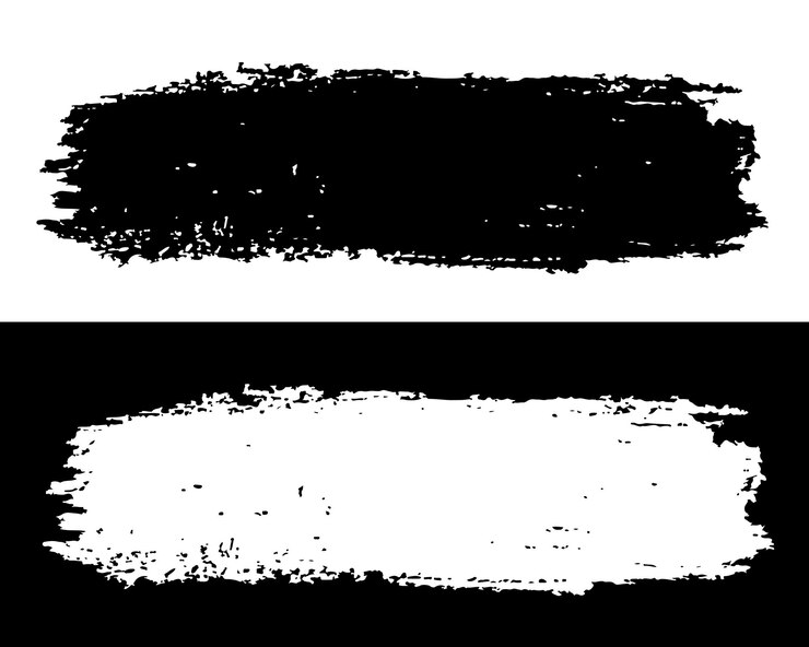 Vector pincel de pintura negro grunge manos dibujadas mancha negra