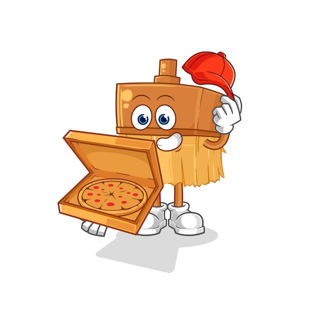 Pincel pizza repartidor vector personaje de dibujos animados