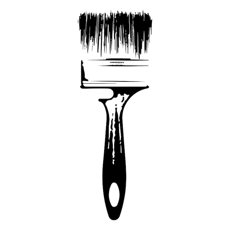 Vector pincel símbolo simple para el trabajo de pintura