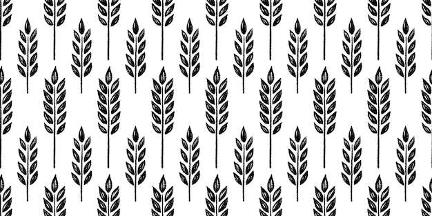 Pincel de trigo textura fondo de patrón sin costuras pincel de lápiz de colores dibujado a mano trigo floral abstracto