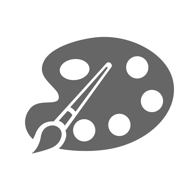 Pincel con vector de icono de paleta