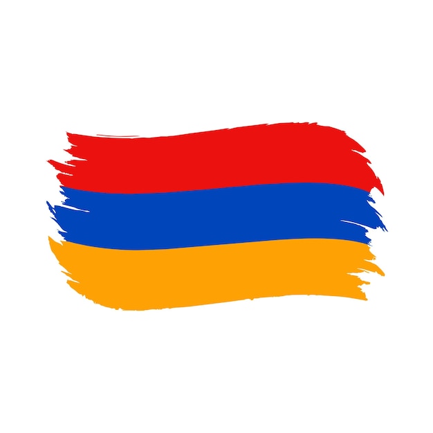 Vector una pincelada de una bandera de armenia con colores rojo y azul