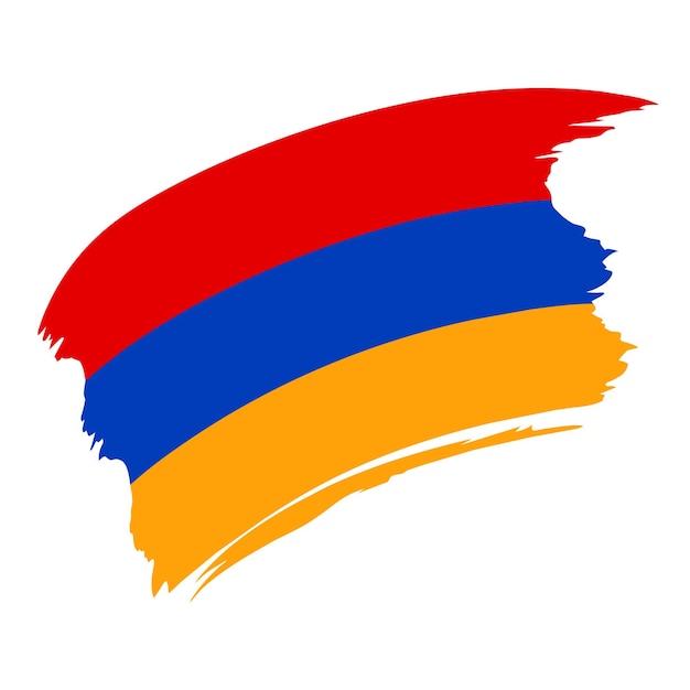 Vector una pincelada de una bandera de armenia con colores rojo y azul