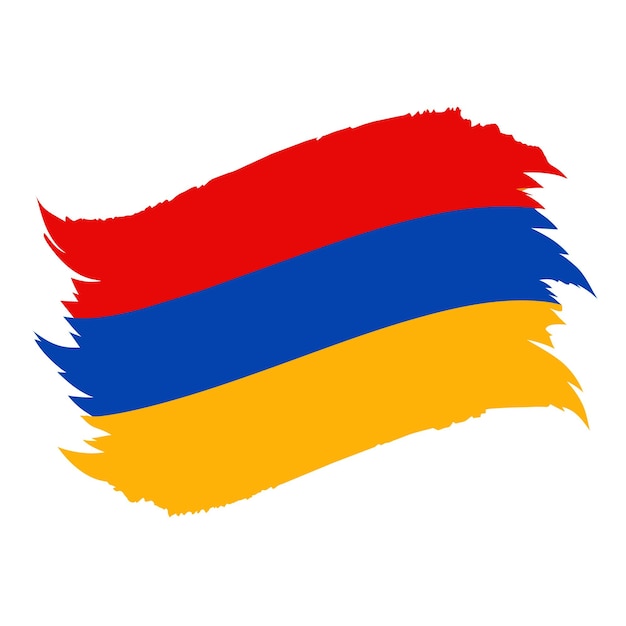 Vector una pincelada de una bandera de armenia con colores rojo y azul