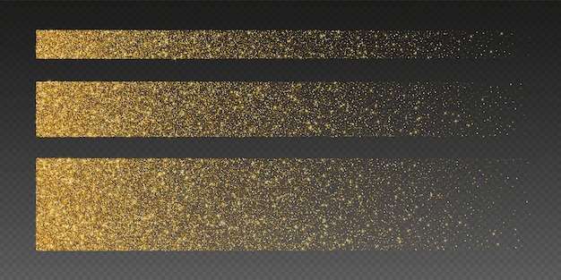 Pinceladas de brillo dorado líneas de polvo de estrellas brillantes partículas brillantes de lujo i