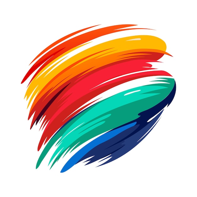 Pinceladas coloridas en forma de círculo Ilustración vectorial