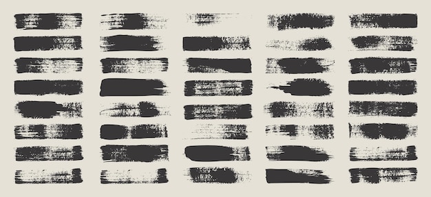 Pinceladas grunge líneas manchas de tinta dibujadas a mano formas garabateadas hechas a mano marcas esquemáticas acrílicas