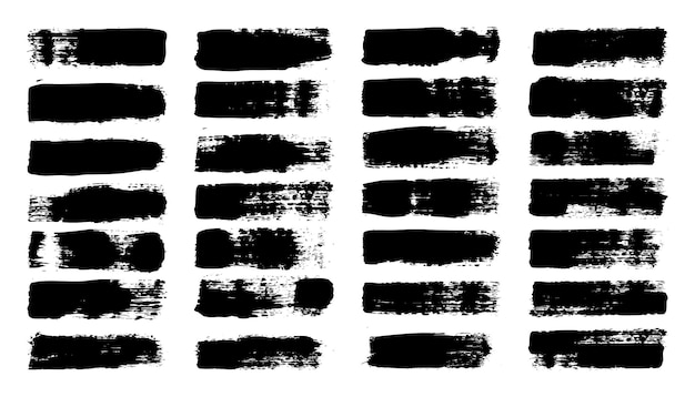 Pinceladas grunge líneas manchas de tinta dibujadas a mano formas garabateadas hechas a mano marcas esquemáticas acrílicas