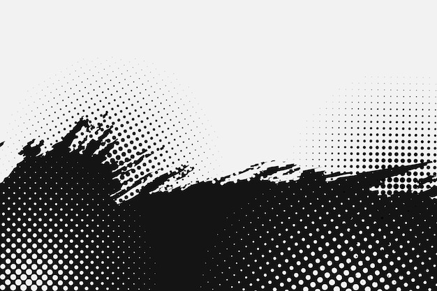 Pinceladas grunge con textura de fondo blanco y negro con salpicaduras de agua de pincel de medio tono