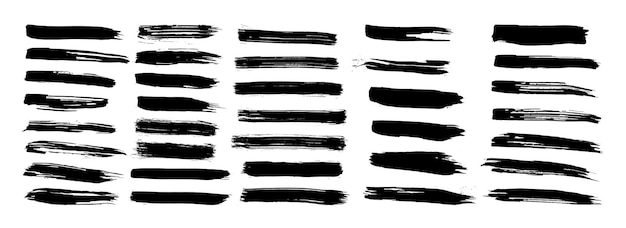Pinceladas. Juego de pinceles vectoriales. elementos de diseño grunge. Cuadros de texto rectangulares. Angustia sucia