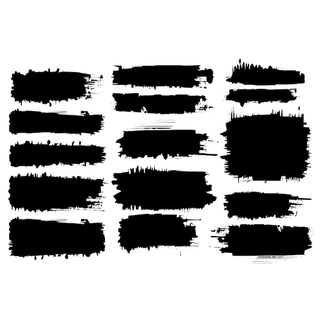 Pinceladas pinceles líneas marcos caja grungy pinceles grungy conjunto vector de colección