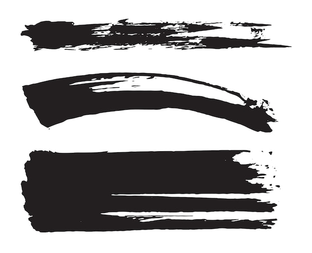 Las pinceladas de pintura negra vectorial