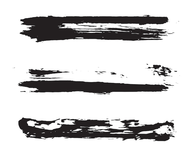 Las pinceladas de pintura negra vectorial